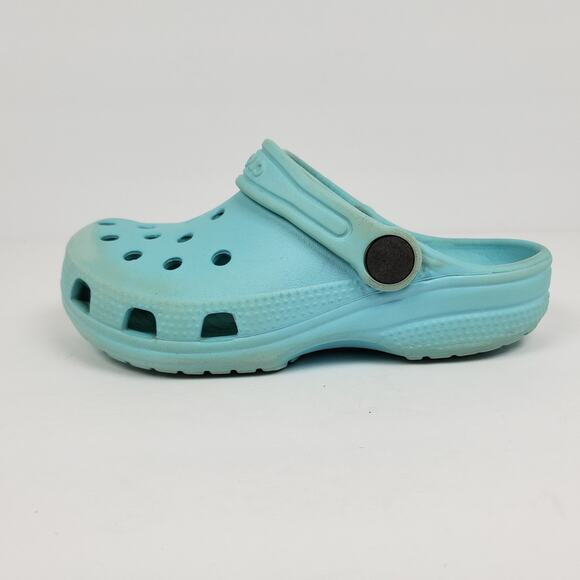 Crocs Classic Toddler Girls Size 11 c Light Blue Slip On Casual Clog Shoes - Picture 3 of 12